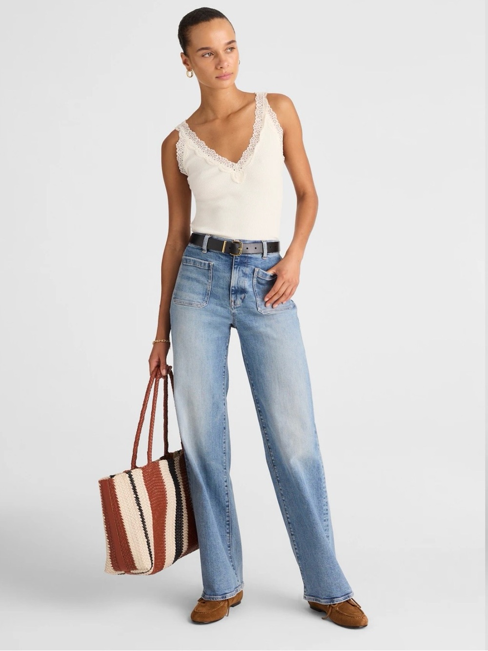 Like New-Madewell Emmett Wide-Leg Full Length Patch Pocket -Size 30 - Atlin Wash